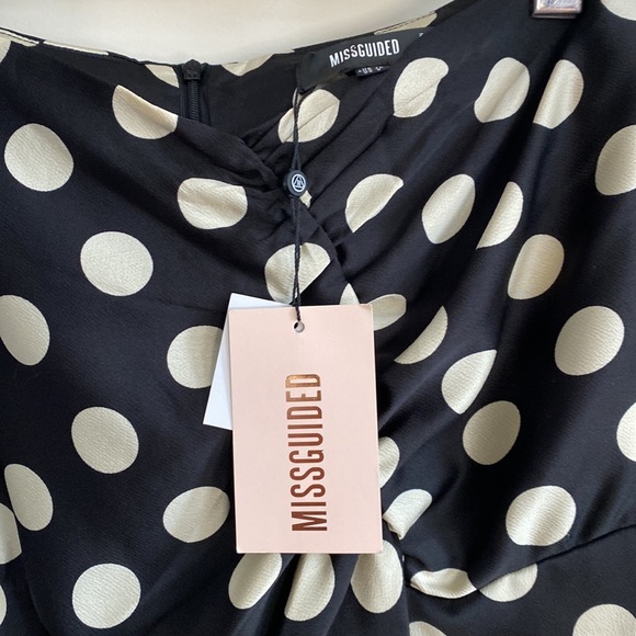 NWT Polka Dot-Print Ruched Midi Skirt - Picture 6 of 11